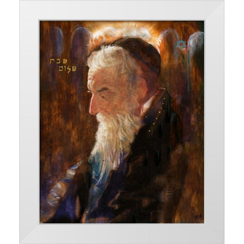 Rabbi White Modern Wood Framed Art Print by Wiley, Marta