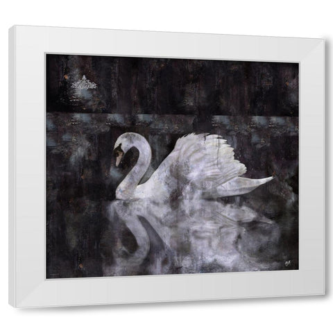 Swan II White Modern Wood Framed Art Print by Wiley, Marta