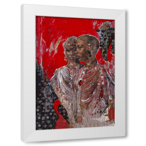 Cadmium Red African White Modern Wood Framed Art Print by Wiley, Marta