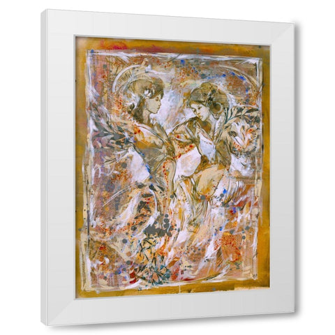 Sisters White Modern Wood Framed Art Print by Wiley, Marta