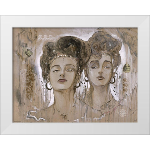 Roses White Modern Wood Framed Art Print by Wiley, Marta