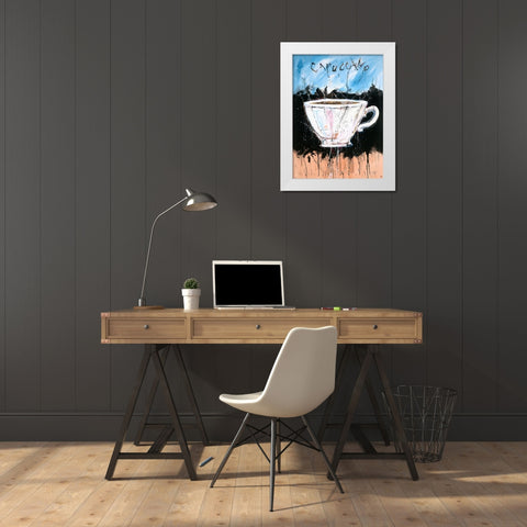 Cappuccino White Modern Wood Framed Art Print by Wiley, Marta