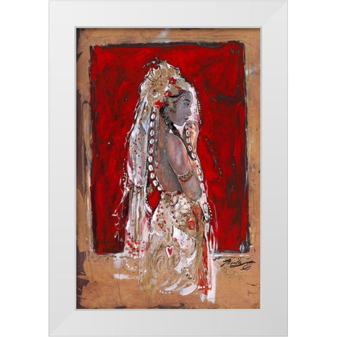 Red Veil White Modern Wood Framed Art Print by Wiley, Marta