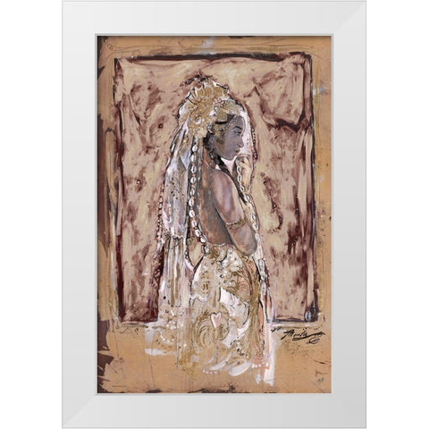 African Queen II White Modern Wood Framed Art Print by Wiley, Marta