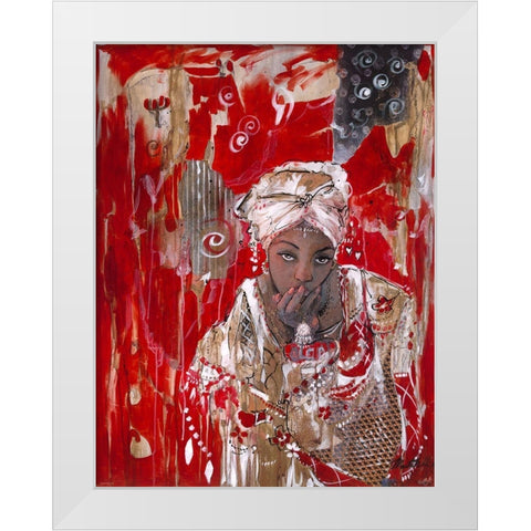 African Dream White Modern Wood Framed Art Print by Wiley, Marta