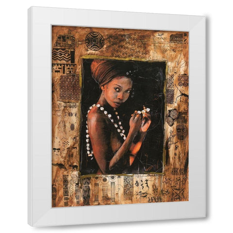 African Queen IIII White Modern Wood Framed Art Print by Wiley, Marta