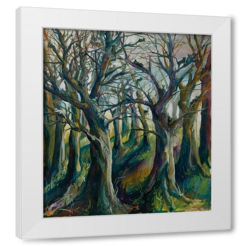 Cats in the forest White Modern Wood Framed Art Print by Wiley, Marta