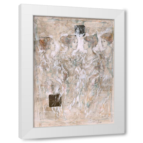 Behind The Curtain White Modern Wood Framed Art Print by Wiley, Marta