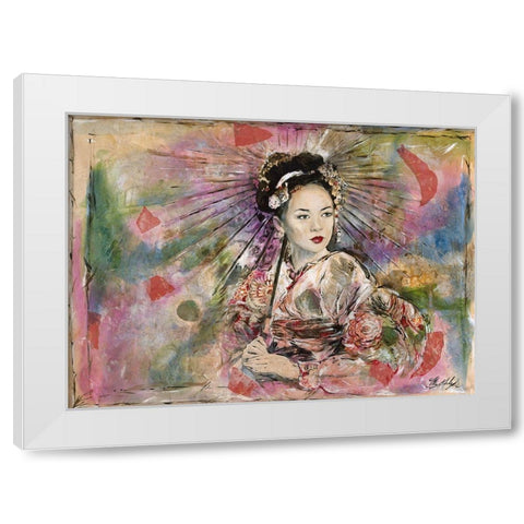 Geisha II White Modern Wood Framed Art Print by Wiley, Marta