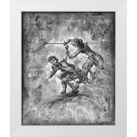 Flute Players- BandW White Modern Wood Framed Art Print by Wiley, Marta