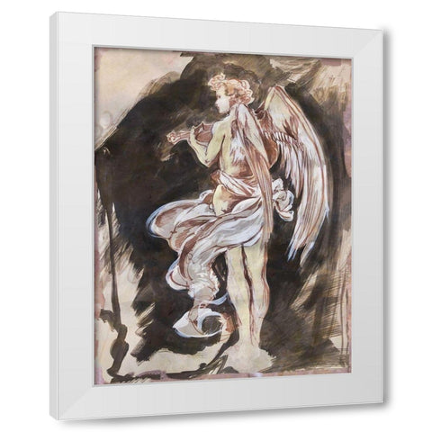 Classical Angel Drawing White Modern Wood Framed Art Print by Wiley, Marta