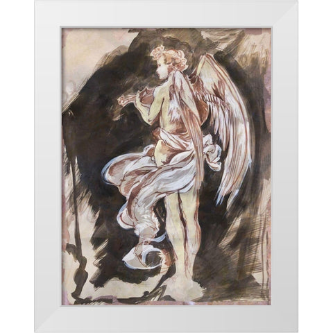 Classical Angel Drawing White Modern Wood Framed Art Print by Wiley, Marta