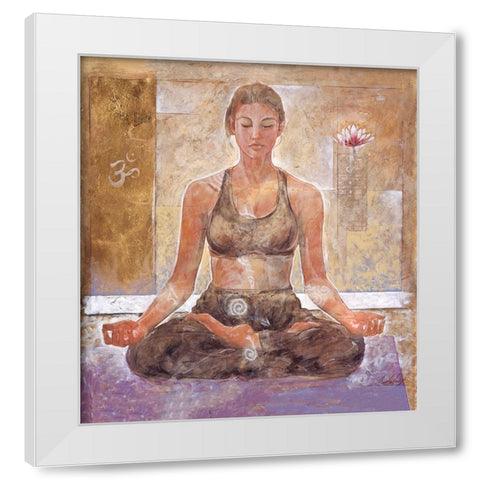 Yoga II White Modern Wood Framed Art Print by Wiley, Marta