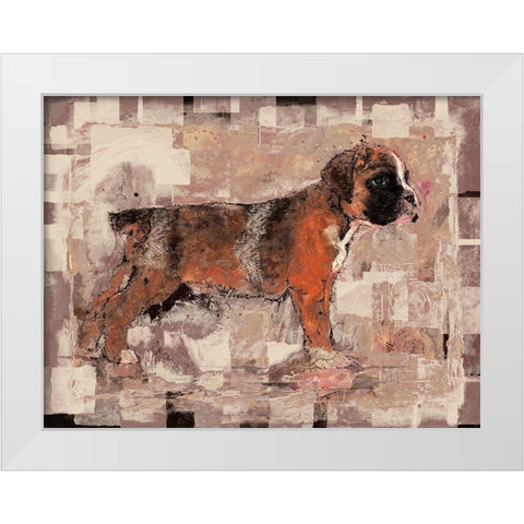 Beige Pup White Modern Wood Framed Art Print by Wiley, Marta