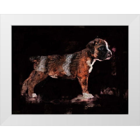 Black Pup White Modern Wood Framed Art Print by Wiley, Marta