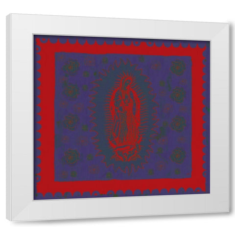 Virgin Mary Red and Purple White Modern Wood Framed Art Print by Wiley, Marta