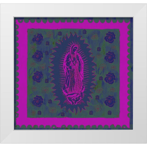 Virgin Mary Pink and Purple White Modern Wood Framed Art Print by Wiley, Marta