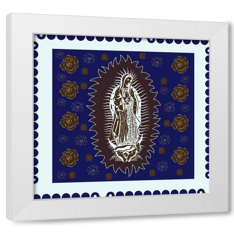 Virgin Mary White and Brown White Modern Wood Framed Art Print by Wiley, Marta