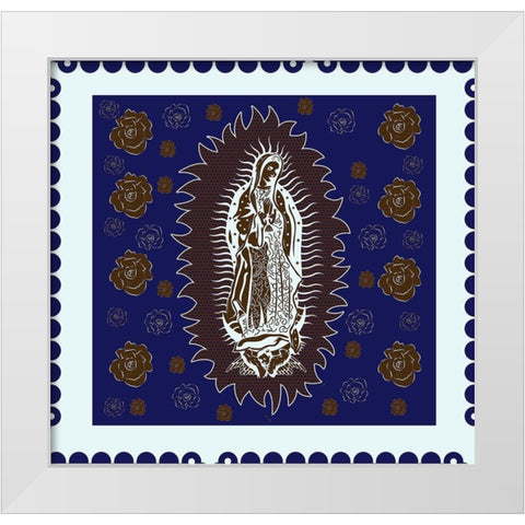 Virgin Mary White and Brown White Modern Wood Framed Art Print by Wiley, Marta