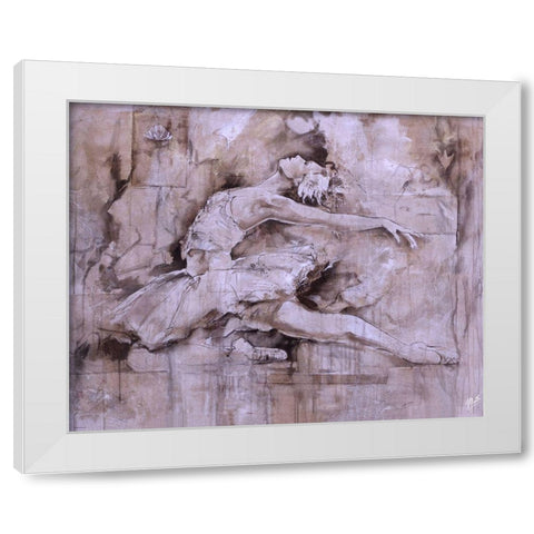 Ballerina - Light White Modern Wood Framed Art Print by Wiley, Marta