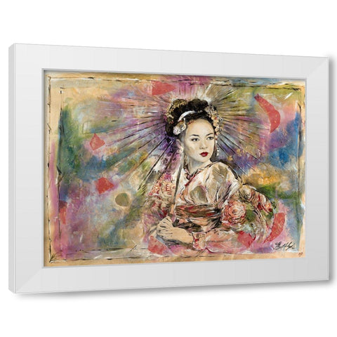 Geisha- Dark White Modern Wood Framed Art Print by Wiley, Marta