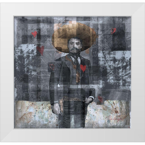 Mexcian Revolutionary I- Original White Modern Wood Framed Art Print by Wiley, Marta