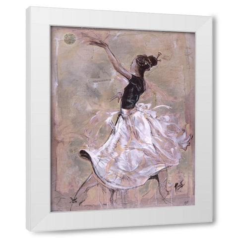 Dancer On Linen- Light White Modern Wood Framed Art Print by Wiley, Marta