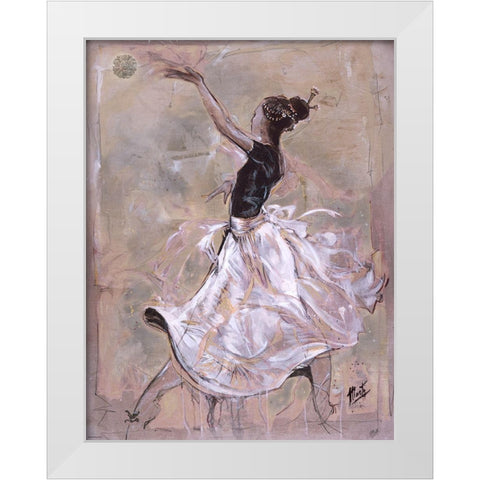 Dancer On Linen- Light White Modern Wood Framed Art Print by Wiley, Marta