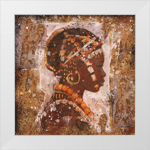 African Portrait II White Modern Wood Framed Art Print by Wiley, Marta