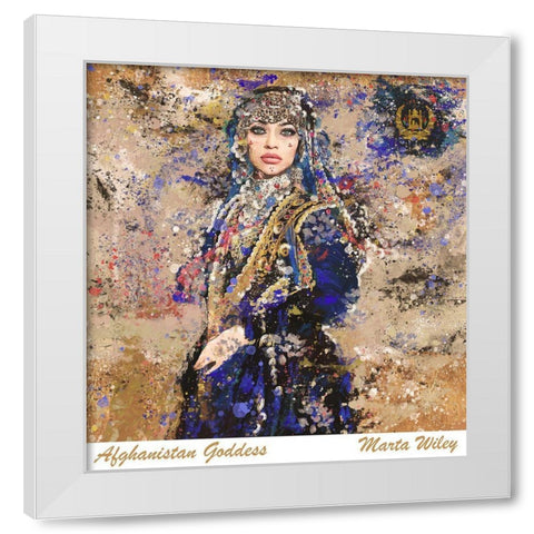 Afganistan III White Modern Wood Framed Art Print by Wiley, Marta
