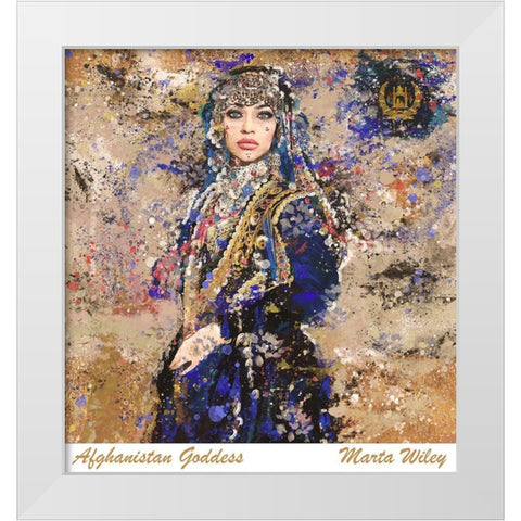 Afganistan III White Modern Wood Framed Art Print by Wiley, Marta