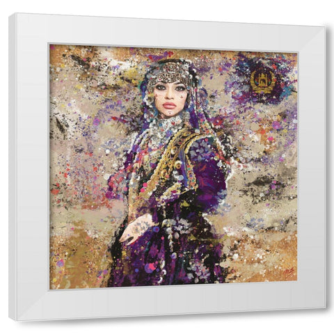 Afganistan V White Modern Wood Framed Art Print by Wiley, Marta