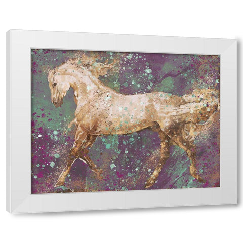 Fibonacci puple gold Horse White Modern Wood Framed Art Print by Wiley, Marta