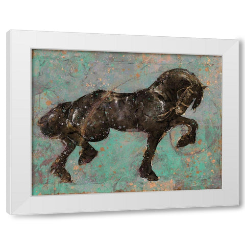 Fibonaccihorse green horse II White Modern Wood Framed Art Print by Wiley, Marta