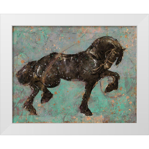 Fibonaccihorse green horse II White Modern Wood Framed Art Print by Wiley, Marta