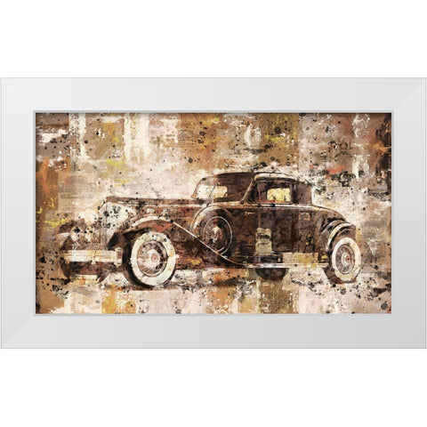 Vintage Black Car White Modern Wood Framed Art Print by Wiley, Marta