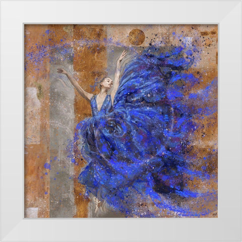 Fibonacci Blue Ballerina White Modern Wood Framed Art Print by Wiley, Marta