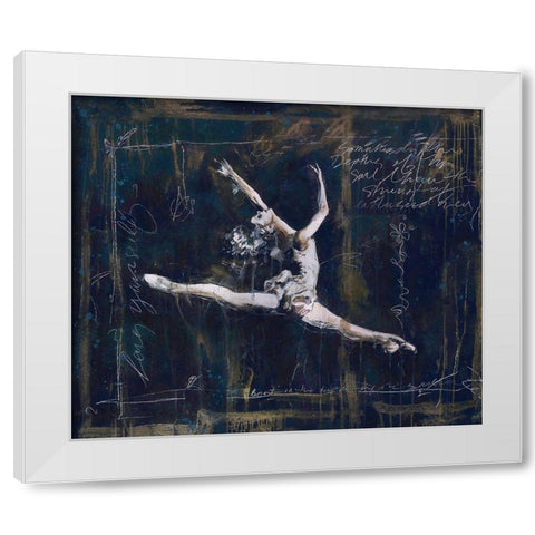 Ballet V White Modern Wood Framed Art Print by Wiley, Marta