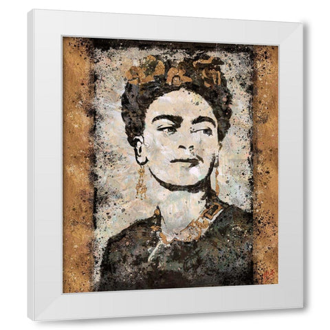 Frida Kahlo White Modern Wood Framed Art Print by Wiley, Marta