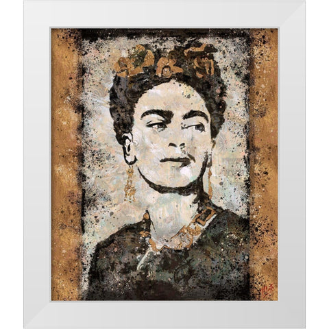 Frida Kahlo White Modern Wood Framed Art Print by Wiley, Marta