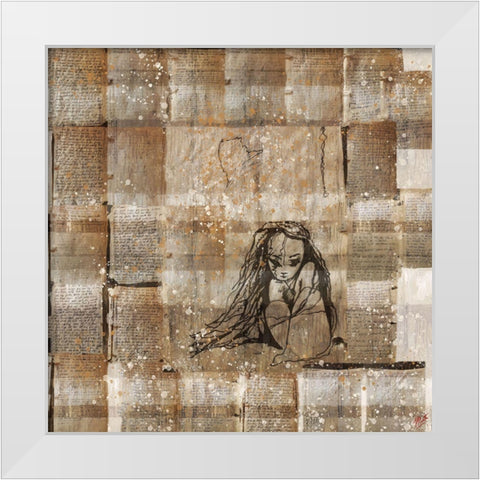 Abstract Poetry II White Modern Wood Framed Art Print by Wiley, Marta