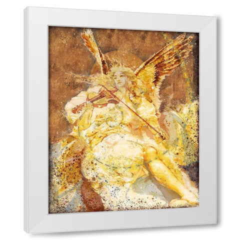 Fibonacci Angel Gold White Modern Wood Framed Art Print by Wiley, Marta