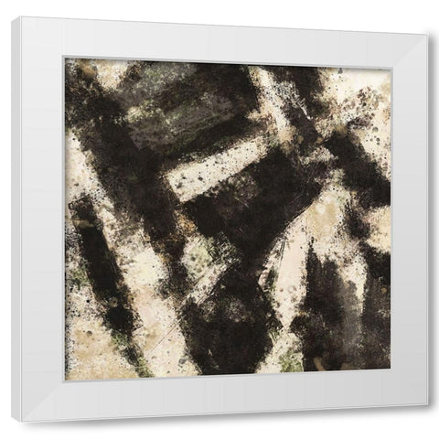 Abstract Black And White White Modern Wood Framed Art Print by Wiley, Marta