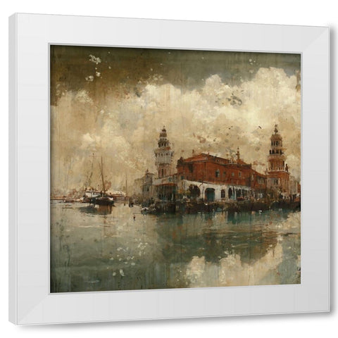 Rainy day in Venice II White Modern Wood Framed Art Print by Wiley, Marta