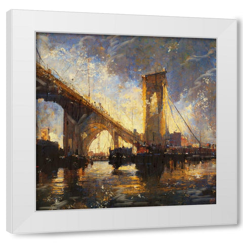 Brooklyn Bridge II White Modern Wood Framed Art Print by Wiley, Marta