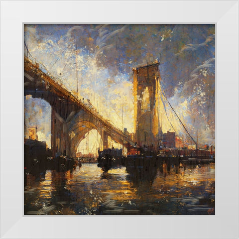 Brooklyn Bridge II White Modern Wood Framed Art Print by Wiley, Marta
