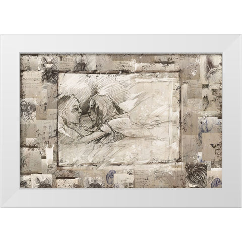 Rebound sketch collage White Modern Wood Framed Art Print by Wiley, Marta