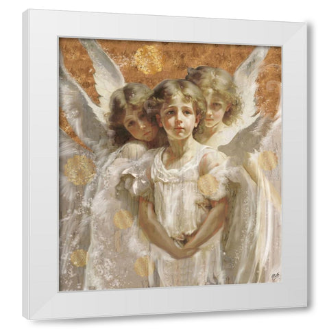 Little Angels I White Modern Wood Framed Art Print by Wiley, Marta