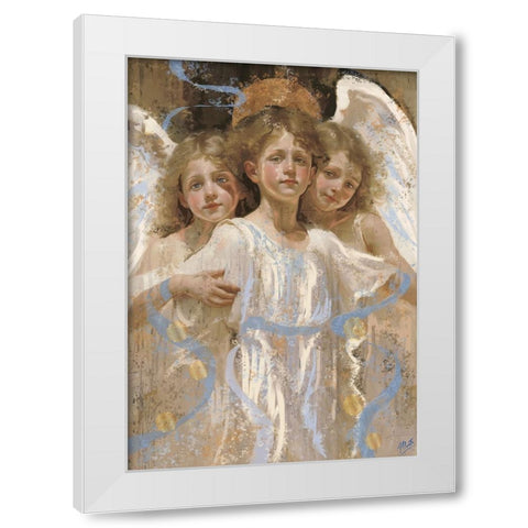 Little Angels II White Modern Wood Framed Art Print by Wiley, Marta