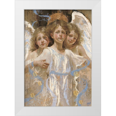 Little Angels II White Modern Wood Framed Art Print by Wiley, Marta